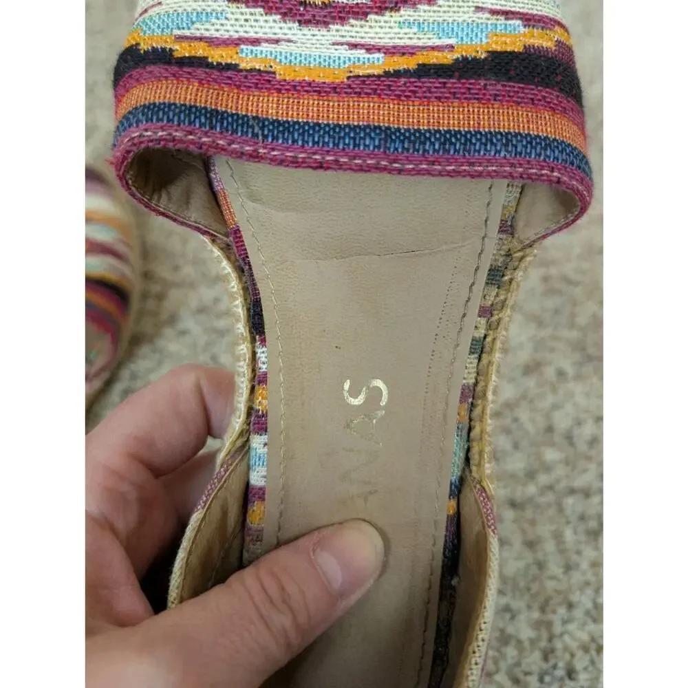 Kaanas Espadrille Sz 8 (39) Flat Sandals Vibrant Aztec Southwest Colors Slip-On